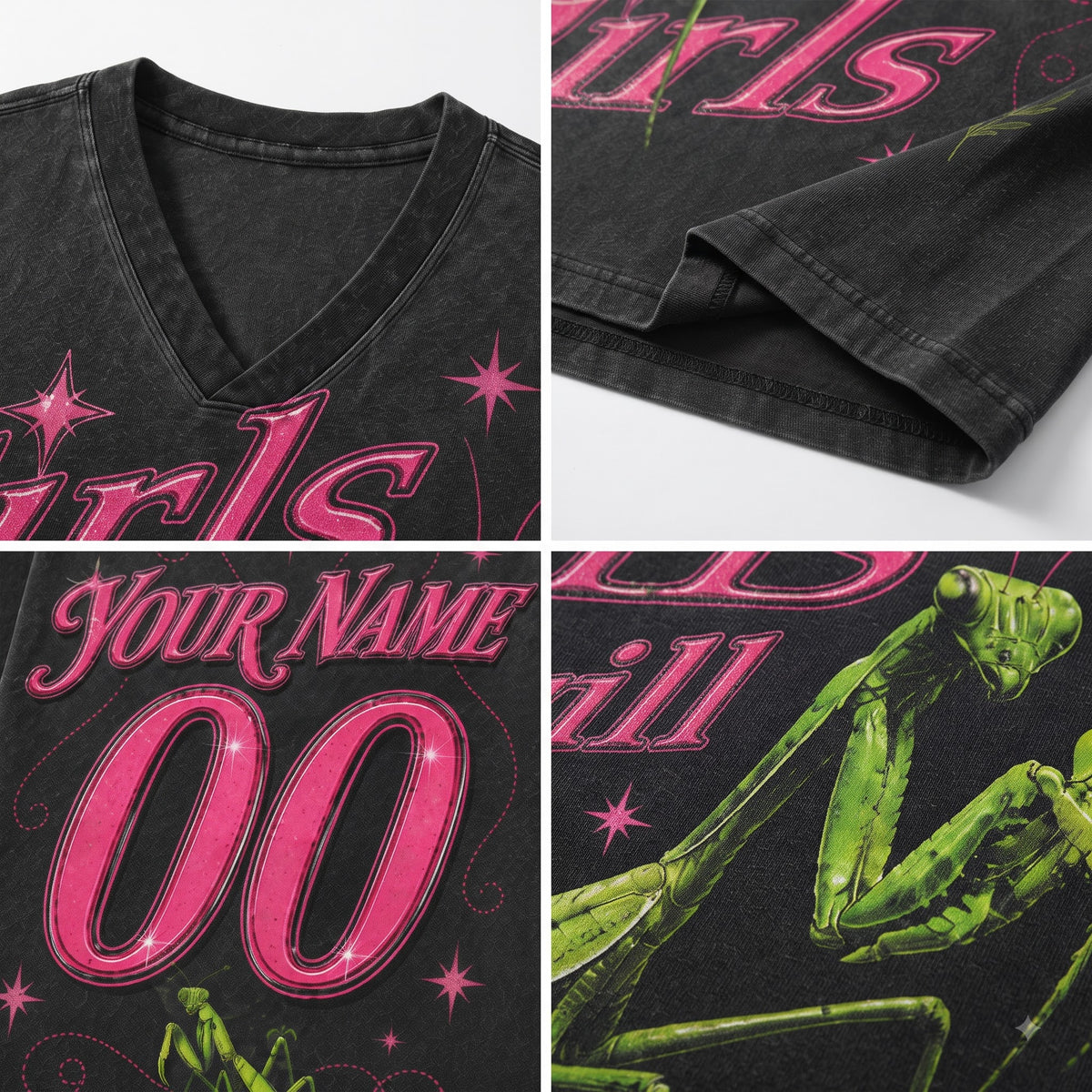 Chaotic Club Praying Mantis Girls Will Be Girls Vintage Long Sleeve Jersey
