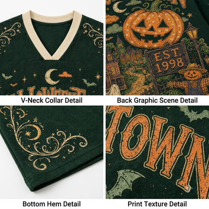 Chaotic Club Vintage Halloweentown Haunted Pumpkin Long Sleeve Jersey