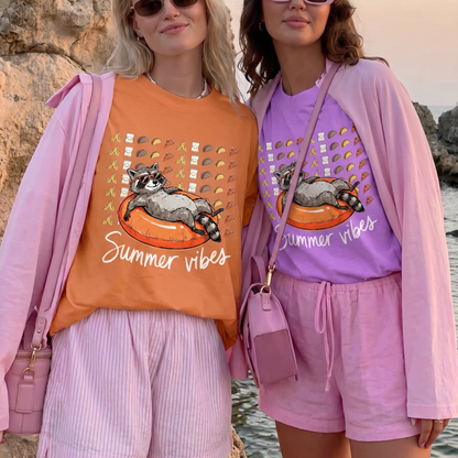 ChaoticClub Summer Vibes Raccoon Neon T-Shirt