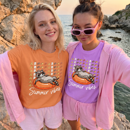 ChaoticClub Summer Vibes Raccoon Neon T-Shirt