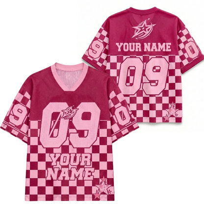ChaoticClub Personalized Checkered Stars Mesh Jersey