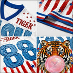 ChaoticClub Easy Tiger Bumblegum mesh jersey worn as oversized streetwear outfit featuring bold tiger graphic and vintage USA inspired fashion style