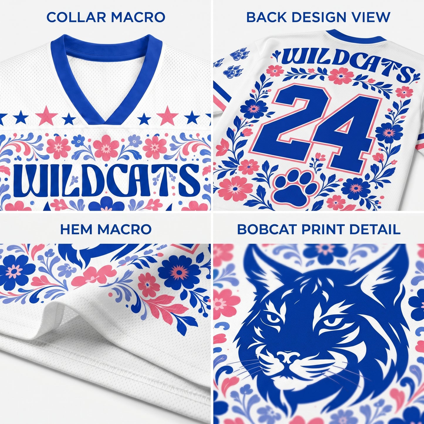 ChaoticClub Floral School Spirit Personalized Mesh Jersey