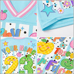 ChaoticClub Happy To See Your Face jersey close up showing high resolution fruit character print with smiling peach and apple illustrations and vibrant texture detail