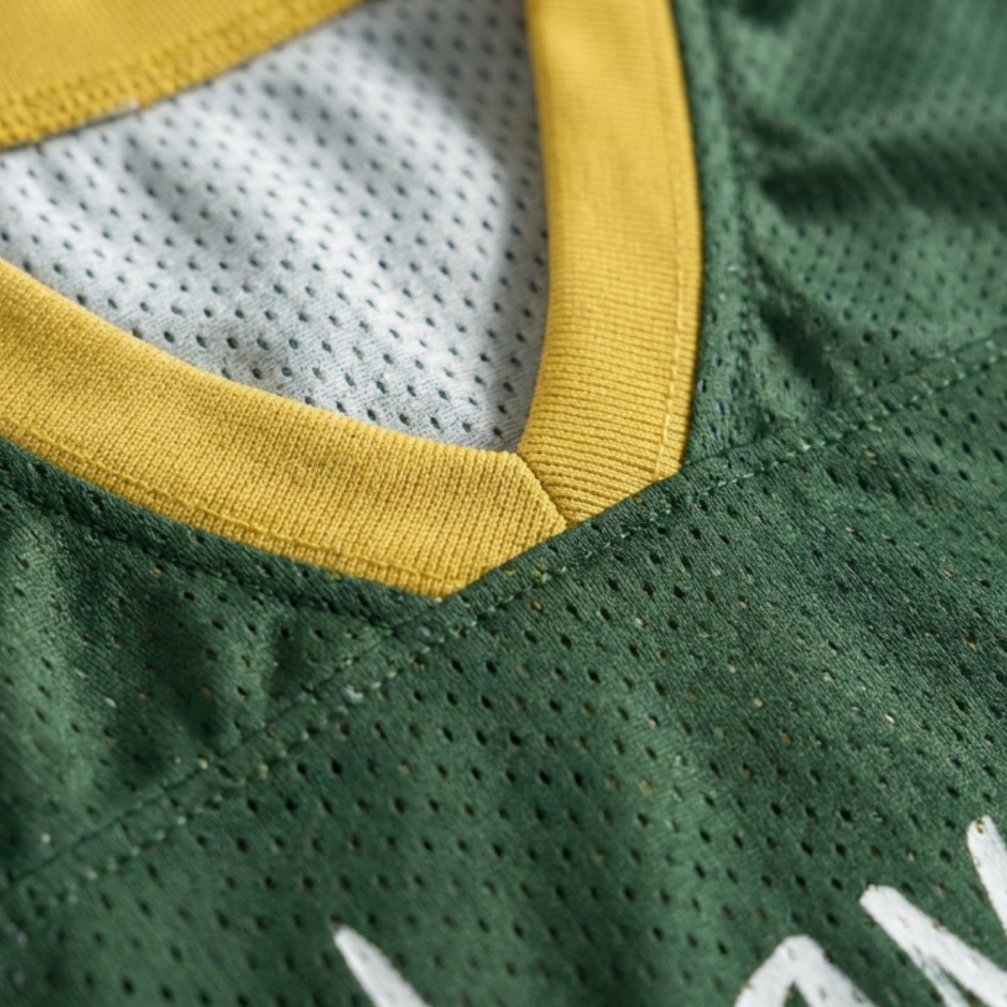 ChaoticClub I’ve Had Enough Frog Mesh Jersey, vintage athletic oversized jersey on forest green and yellow breathable mesh featuring a grumpy frog holding a knife with "I have had just about enough" sarcastic text.
