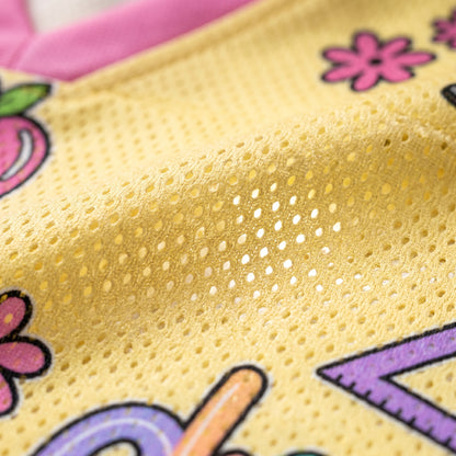 ChaoticClub Neon Back To school Teacher Striped Mesh Jersey