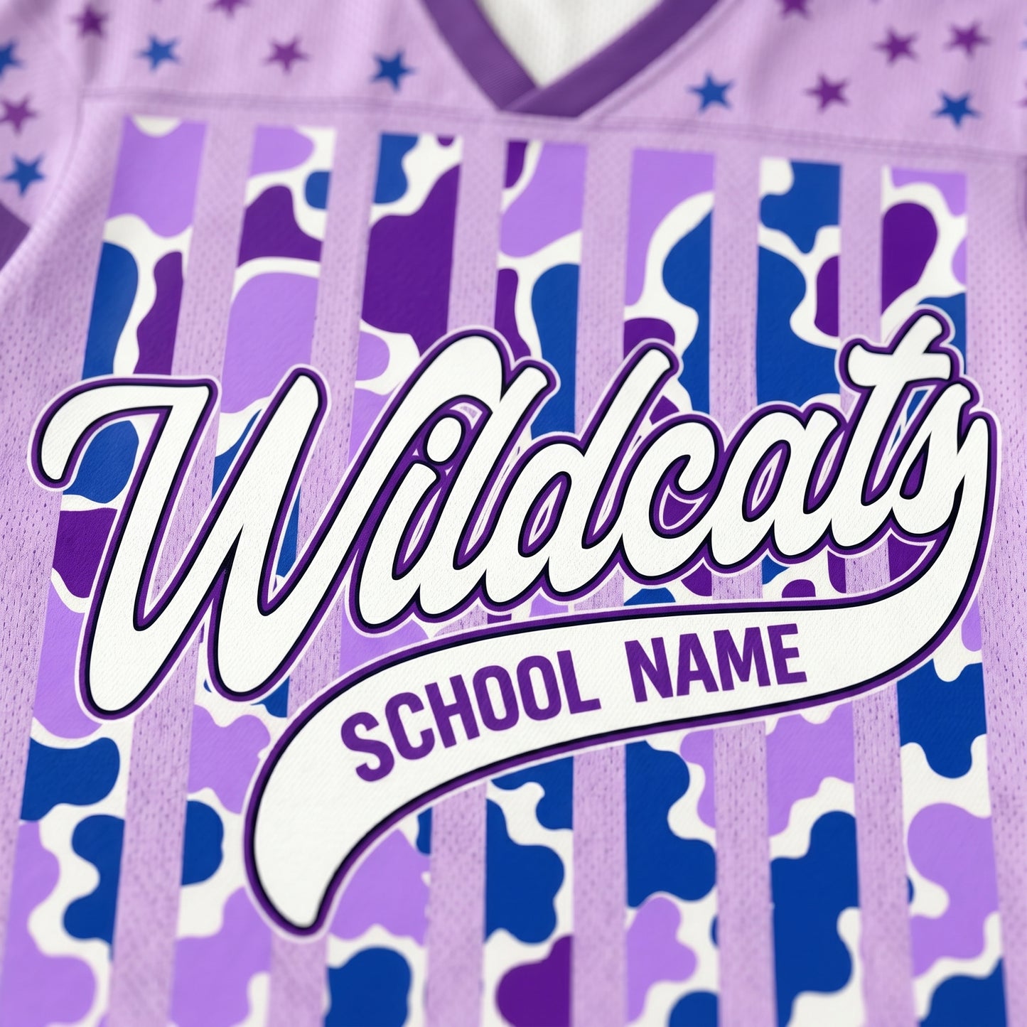 ChaoticClub Mascot School Spirit Striped Personalized Mesh Jersey