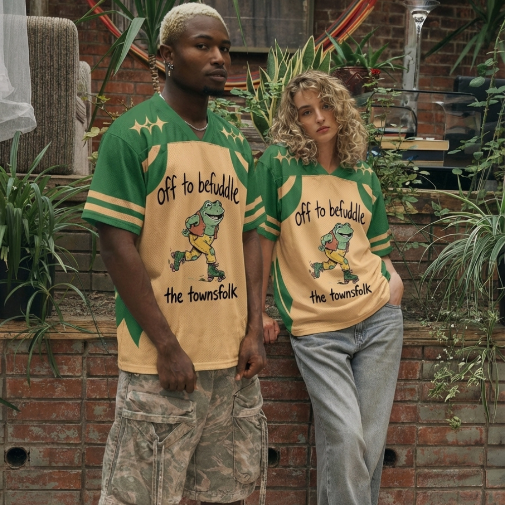 ChaoticClub Off To Befuddle The Townsfolk Green and Yellow Mesh Jersey