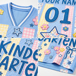 ChaoticClub Preppy School Grade Floral Pearl Striped Mesh Jersey
