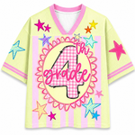 Children's sports jersey with '4th Grade' design on a yellow background