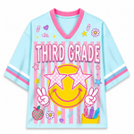 Children's jersey with 'Third Grade' design on a white background