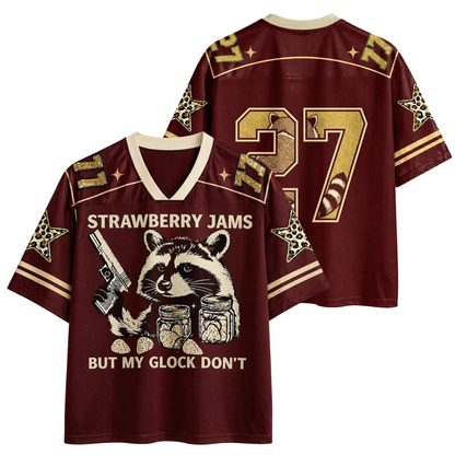 ChaoticClub Strawberry Jams Glock Funny Raccoon Mesh Jersey