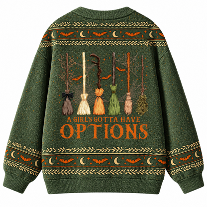 Chaotic Club A Girl s Gotta Have Options Witch Knit Cardigan