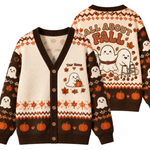 Chaotic Club All About Fall Prevention Ghost Personalized Cardigan