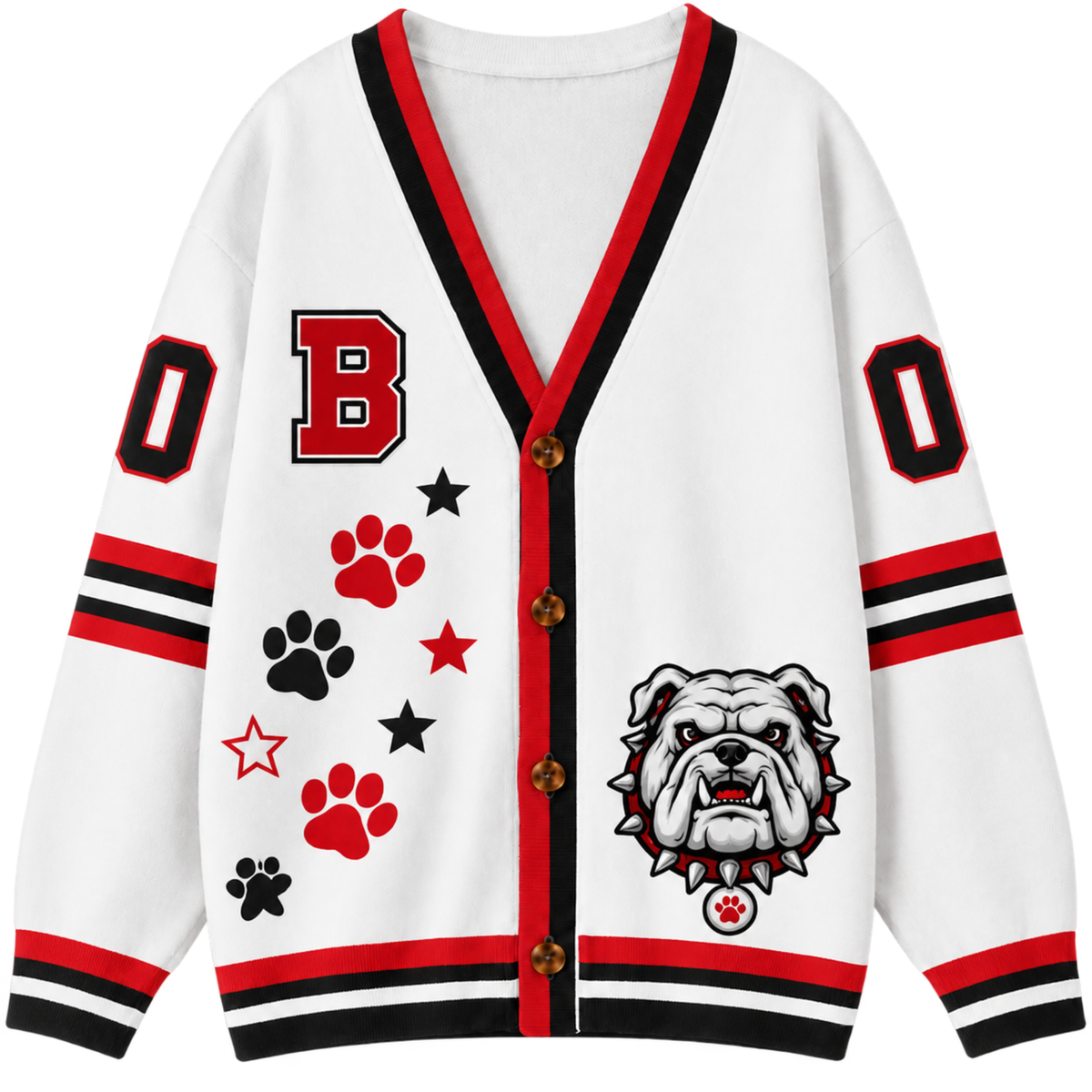 Chaotic Club Cheer Mom Bow Mascot Game Day Cardigan