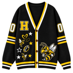 Chaotic Club Cheer Mom Bow Mascot Game Day Cardigan
