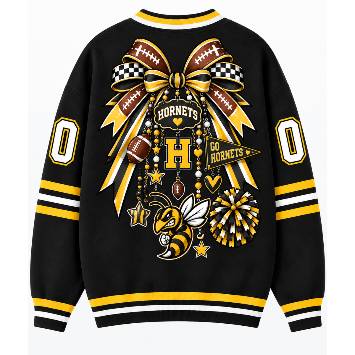 Chaotic Club Cheer Mom Bow Mascot Game Day Cardigan