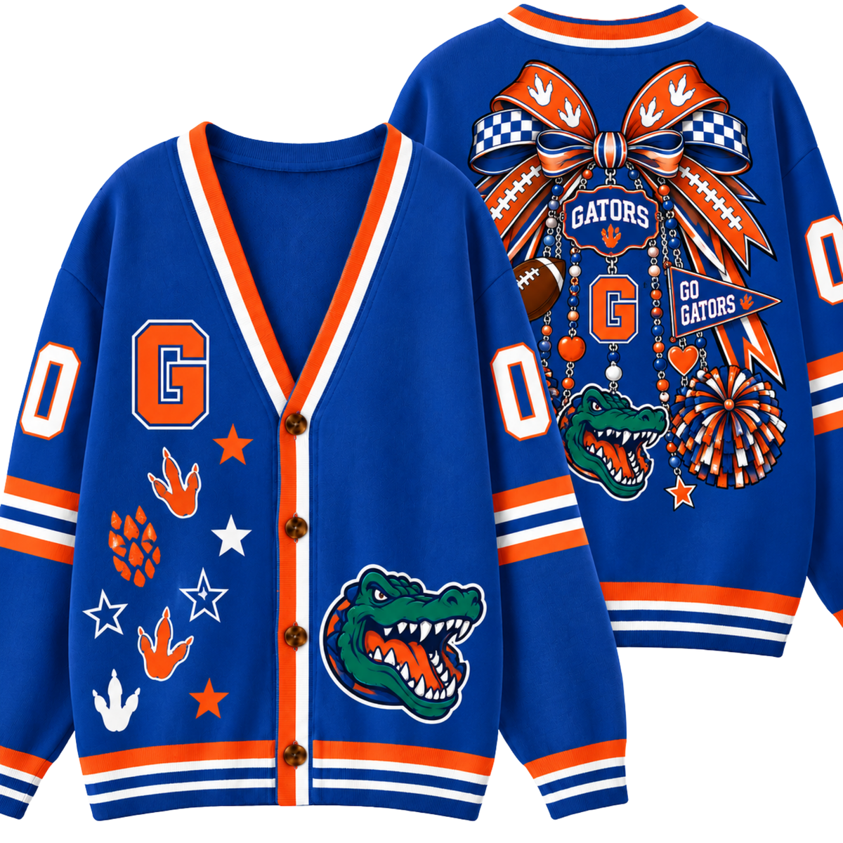 Chaotic Club Cheer Mom Bow Mascot Game Day Cardigan