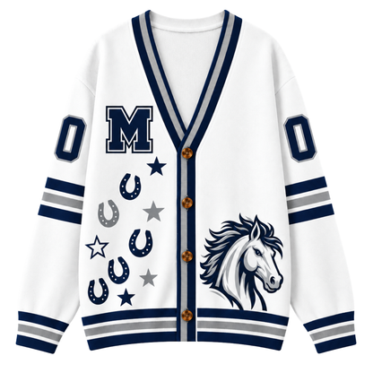 Chaotic Club Cheer Mom Bow Mascot Game Day Cardigan