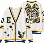 Chaotic Club Cheer Mom Bow Mascot Game Day Cardigan