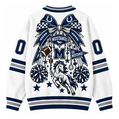 Chaotic Club Cheer Mom Bow Mascot Game Day Cardigan