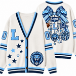 Chaotic Club Cheer Mom Bow Mascot Game Day Cardigan