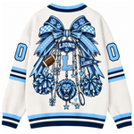 Chaotic Club Cheer Mom Bow Mascot Game Day Cardigan