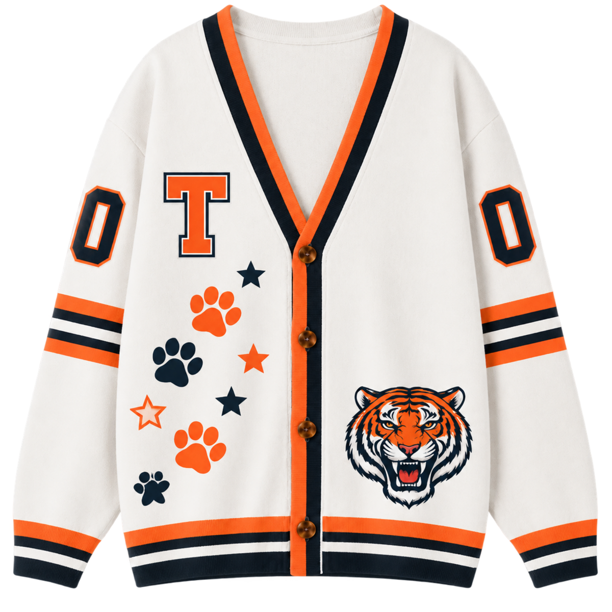 Chaotic Club Cheer Mom Bow Mascot Game Day Cardigan
