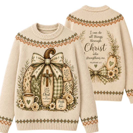 Chaotic Club Christian Scripture Pumpkin Ugly Sweatshirt