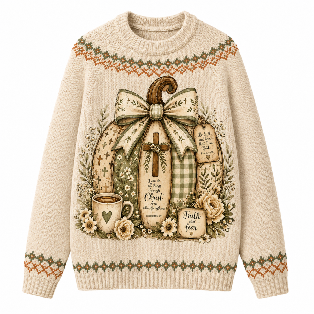 Chaotic Club Christian Scripture Pumpkin Ugly Sweatshirt