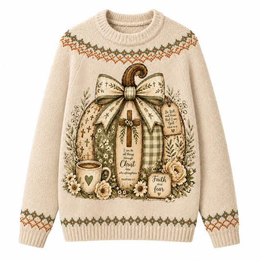 Chaotic Club Christian Scripture Pumpkin Ugly Sweatshirt