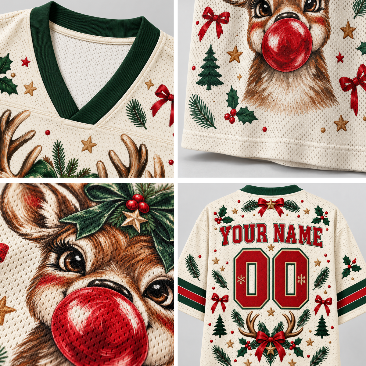 Chaotic Club Custom Bubblegum Reindeer Christmas Mesh Jersey