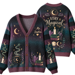 Chaotic Club Custom Celestial Witchcraft Knit Cardigan
