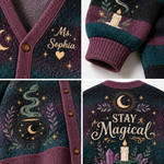 Chaotic Club Custom Celestial Witchcraft Knit Cardigan