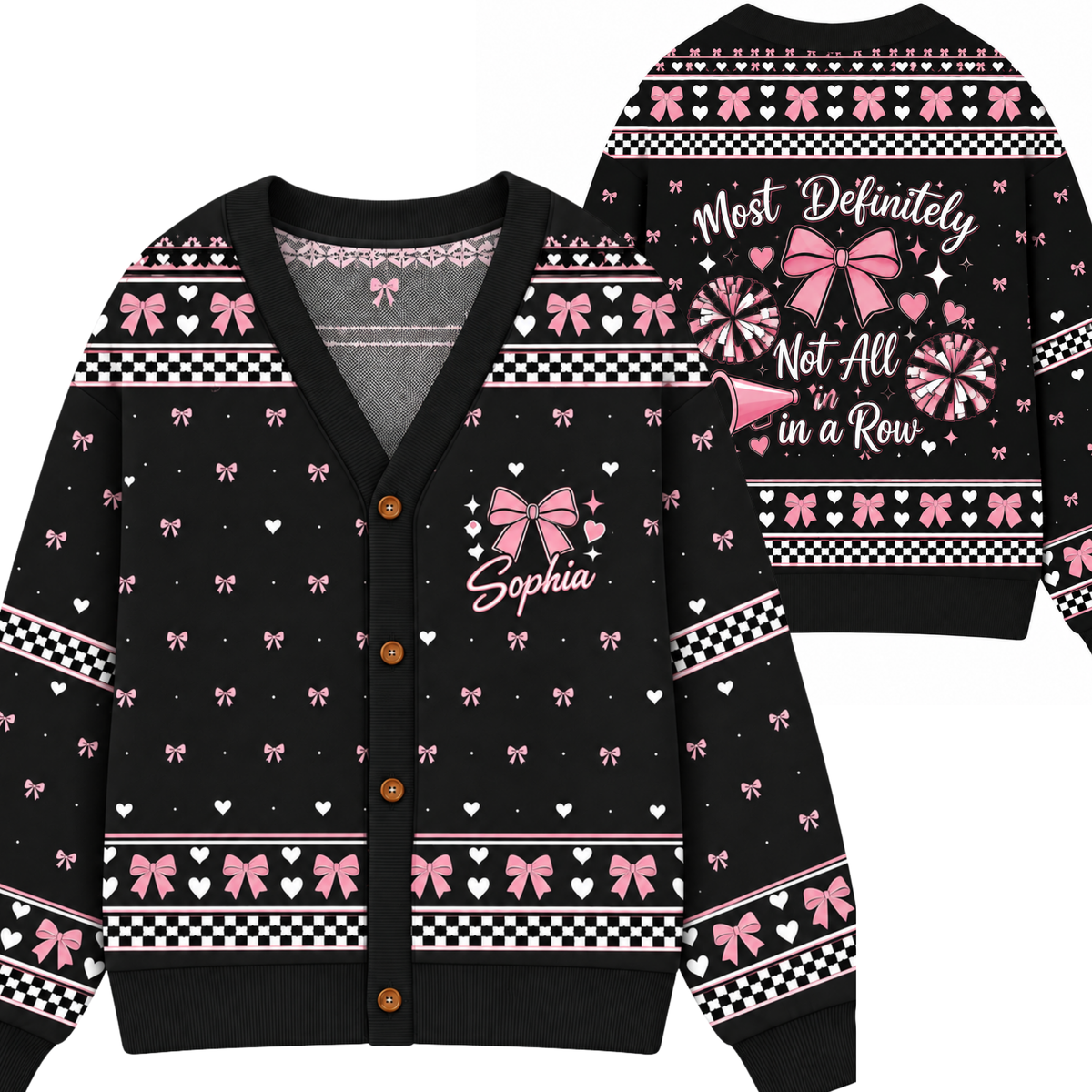 Chaotic Club Custom Cheer Bow Knit Cardigan