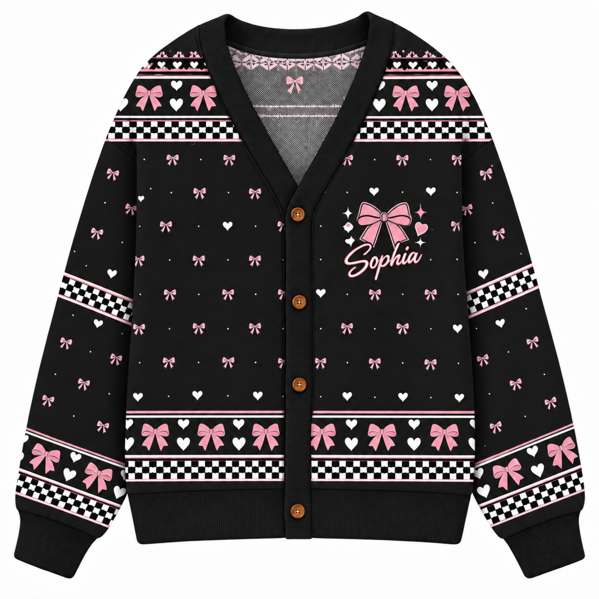 Chaotic Club Custom Cheer Bow Knit Cardigan