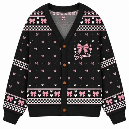 Chaotic Club Custom Cheer Bow Knit Cardigan