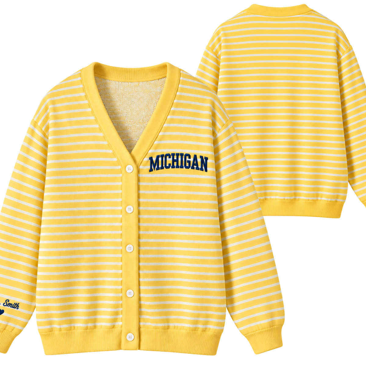 Chaotic Club Custom Collegiate Striped Knit Cardigan