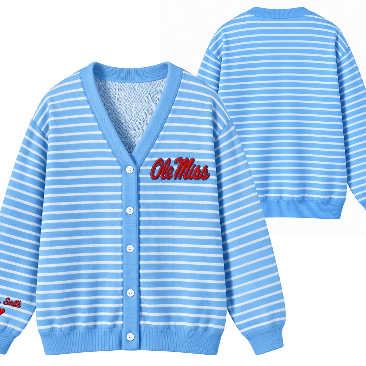Chaotic Club Custom Collegiate Striped Knit Cardigan