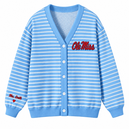 Chaotic Club Custom Collegiate Striped Knit Cardigan