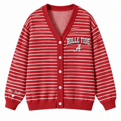Chaotic Club Custom Collegiate Striped Knit Cardigan