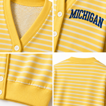 Chaotic Club Custom Collegiate Striped Knit Cardigan