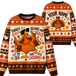 Chaotic Club Custom Dancing Turkey Thanksgiving Ugly Sweatshirt