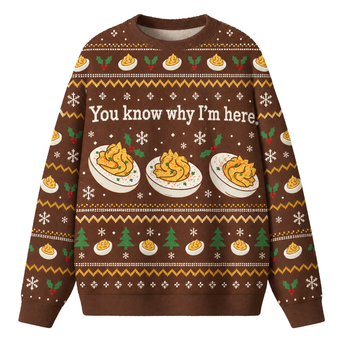 Chaotic Club Custom Deviled Eggs Holiday Party Ugly Sweatshirt