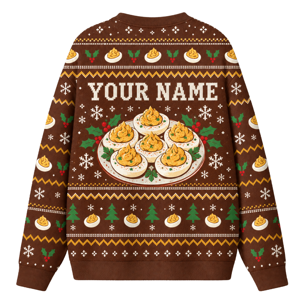 Chaotic Club Custom Deviled Eggs Holiday Party Ugly Sweatshirt