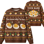 Chaotic Club Custom Deviled Eggs Holiday Party Ugly Sweatshirt
