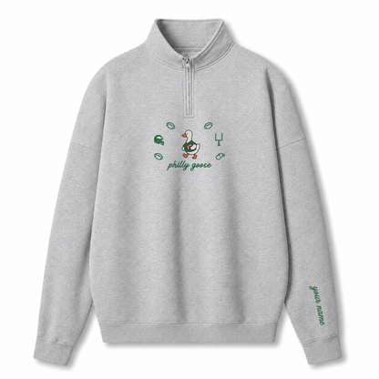 Chaotic Club Custom Goose Football Embroidered Quarter Zip Sweatshirt