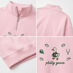 Chaotic Club Custom Goose Football Embroidered Quarter Zip Sweatshirt