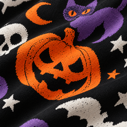 Chaotic Club Custom Halloween Black Cat Knit Cardigan