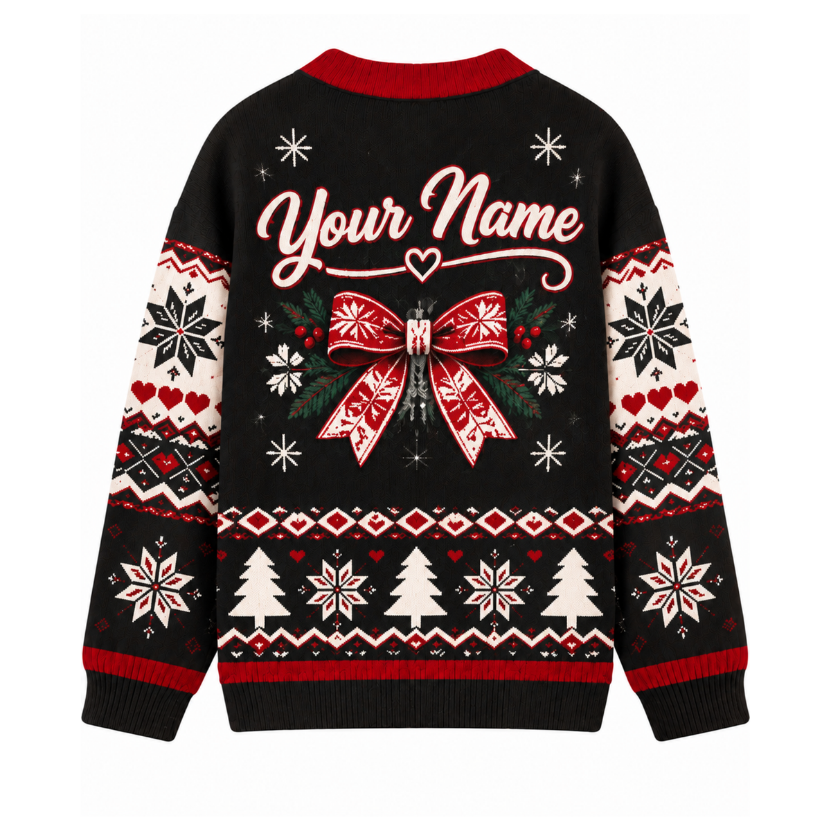 Chaotic Club Custom Holiday Coquette Ribbon Bow Cardigan